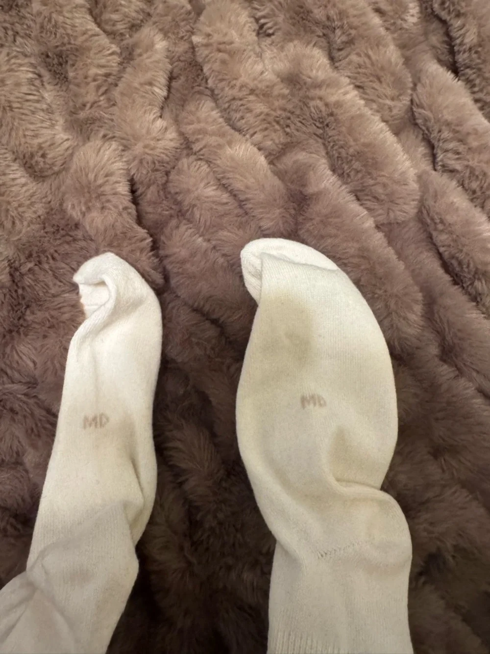 Adidas Women’s Cream and Light Blue Socks - Size Medium